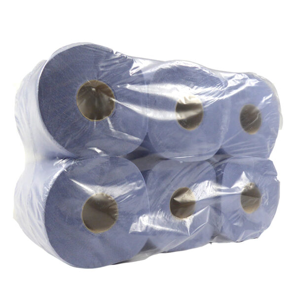 150m Blue Centrefeed Rolls 2 Ply Pack 6 Hygiene4less