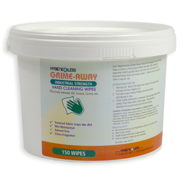 PN201 Grime Away Heavy Duty Industrial Hand Cleaning Wipes